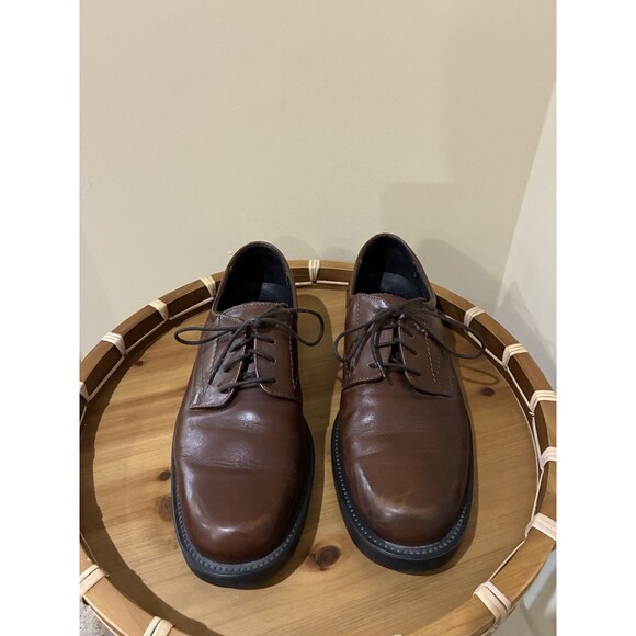 Sz 8.5 M BOSTONIAN, ITALY! Men's Dress Shoes Cap Toe Derby Brown Leather - Picture 1 of 6